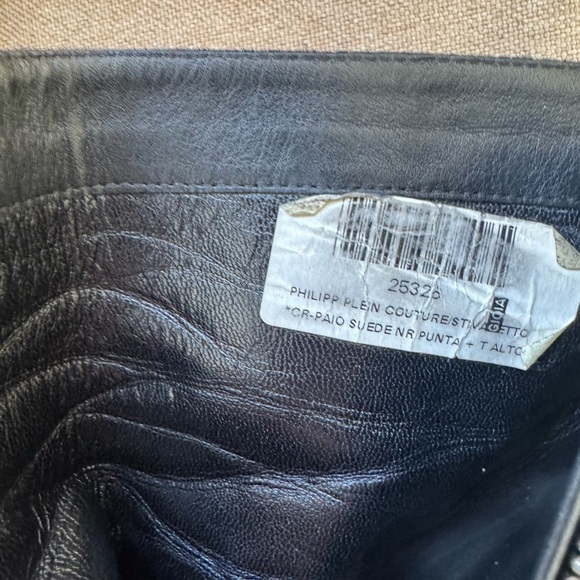 PHILIPP PLEIN Shoes Ankle Boots Black Suede Studded Heels EU 40 / US 9 $1500 - Picture 12 of 13